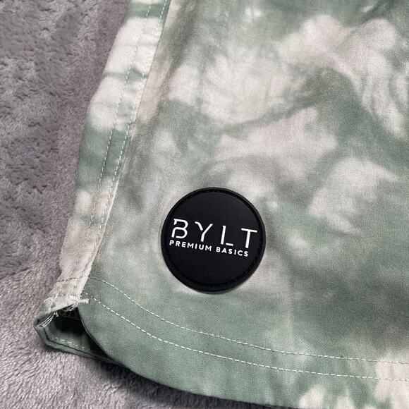 Bylt Active Short Men XL Green Tie Dye Lined Activewear Gym Training Workout Run - Picture 4 of 9